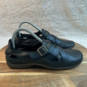 Timberland Women’s Black Leather Slip On Strap Smart Comfort System Sandals 7.5